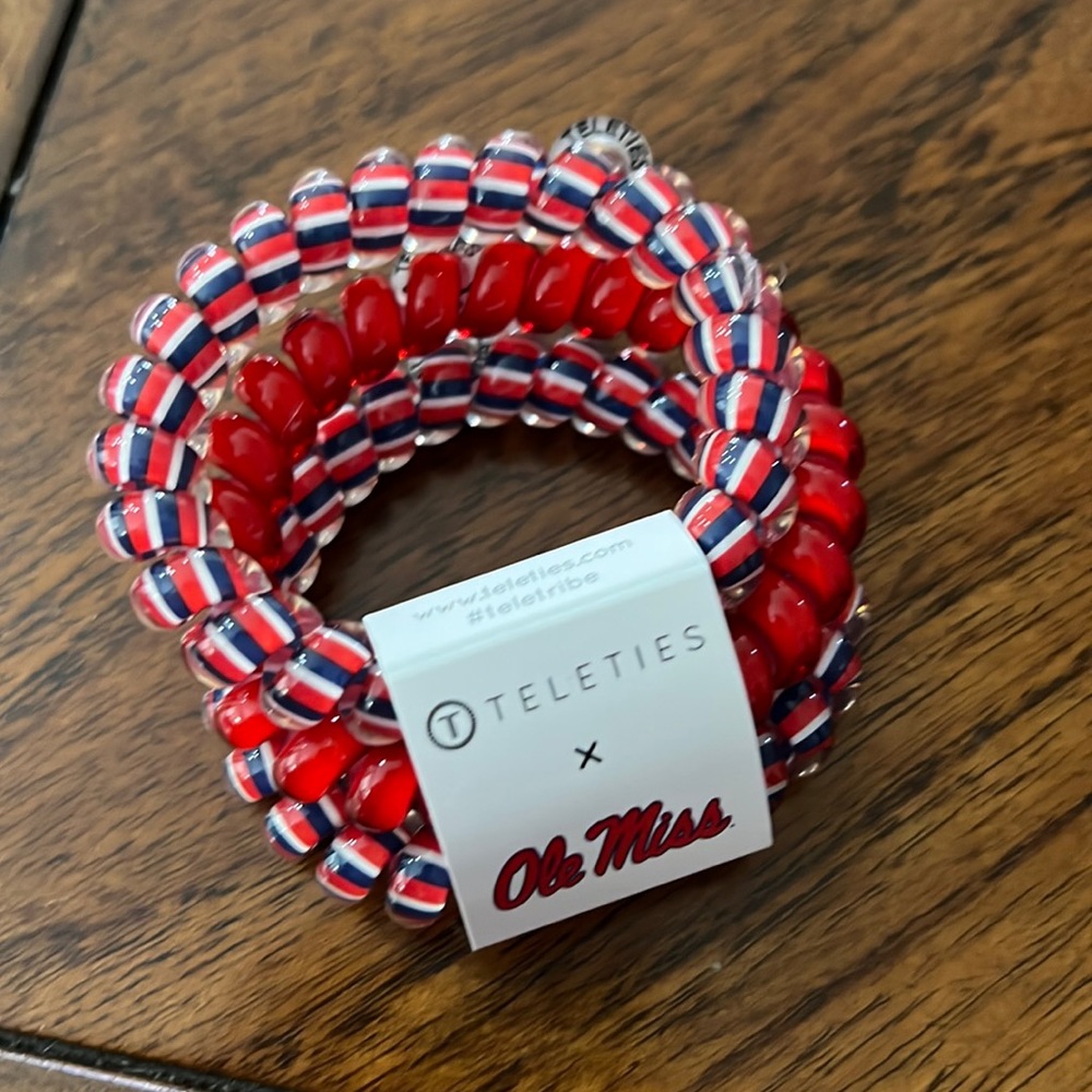 COPY - COPY - Teleties 3 pack of hair ties, representing Ole Miss